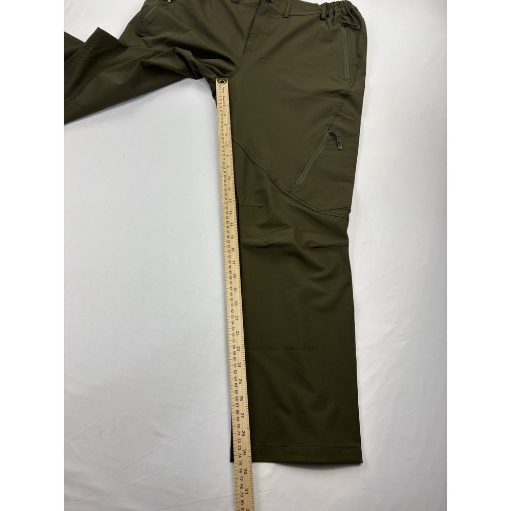 Postropaky Pants Mens 36 Green Cargo Elastic Waist Lightweight Nylon - Picture 8 of 16